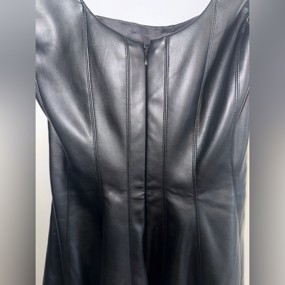 7 FOR ALL MANKIND Black Faux Leather Swing Dress SIZE: XS - Picture 7 of 12